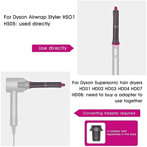 1Pair 30mm / 1.2in KRATKE KUĆE za kosu za Dyson Airwrap Styler HS01 HS05, zapremina i oblikovanje kovrče za kosu
