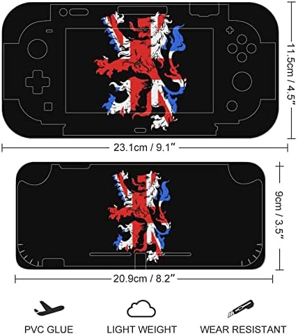 Engleske naljepnice s naljepnicama britanskih lavova pokrivaju prednju ploču za zaštitu kože za Nintendo Switch