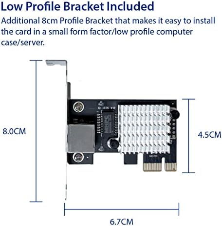 IO Crest 2.5 Gigabit Ethernet PCI Express PCI-E mrežnog sučelja 10/100/1000/25000 Mbps RJ45 LAN
