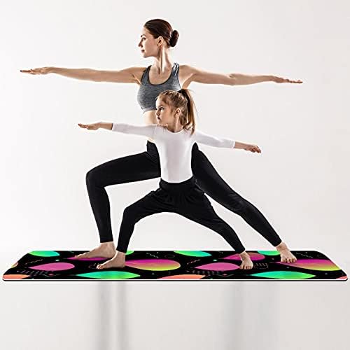 Debela neklizajuća Vježba & amp; fitnes 1/4 prostirka za jogu sa šarenim apstraktnim modernim listovima s uzorcima