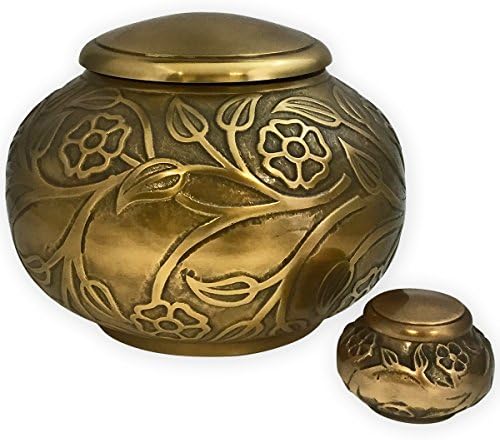Urne lijepog života-Firenca Antiqued mesing urna za uspomenu na pepeo-mala veličina - nije namijenjena