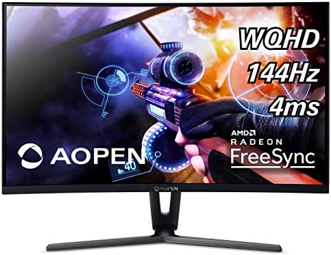 AOPEN od Acer 32hc1qur Pbidpx 31,5-inčni 1800R zakrivljeni WQHD Monitor za igre sa AMD Radeon FreeS