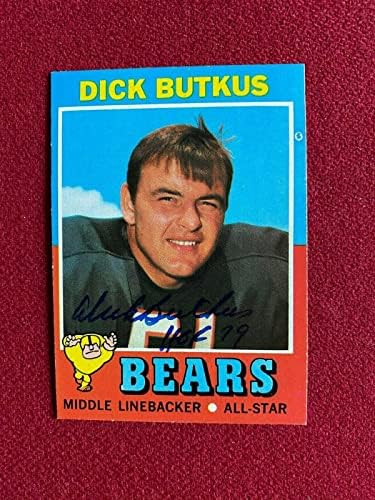 1971, Dick Butkus, autogramirana kartica za trgovanje TOPPS - NFL autogramirane nogometne karte