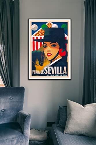 Eflormes Feria de Sevilla Posteri Vintage Travel Ličnost slika Palika Wall Art Platno Plasteri Moderna kućna soba Dekor Pokloni 12x18 inčni Nema okvira