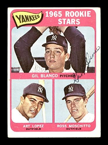 Gil Blanco Autographing 1965 TOPPS Rookie Card 566 New York Yankees SKU 170571 - AUTOGREMENI