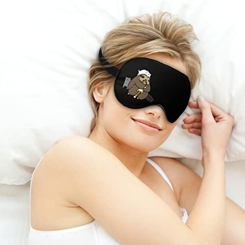 Sloth Love Mačke Spava za spavanje maska ​​Slatka sjemena za oči Zamjena noćna pokrivača s podesivim