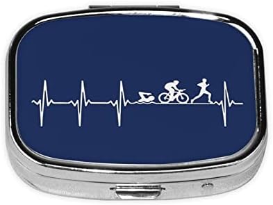 Triatlon Heartbeat kvadratna Mini torbica za pilule sa ogledalom prenosiva kompaktna kutija za pilule