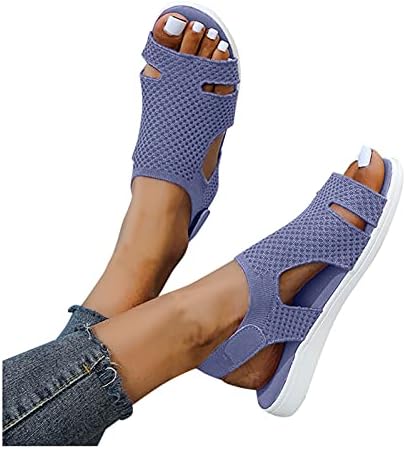 HMing ženske udobne Stretch sandale,udobne sandale ravne sandale otvorene elastične cipele na Slingback