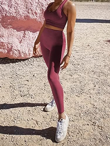 Lingdu ženske joge odijelo 2 komada set vježbanja Trackies Sportski grudnjak Visoko struk noga aktivna nosi