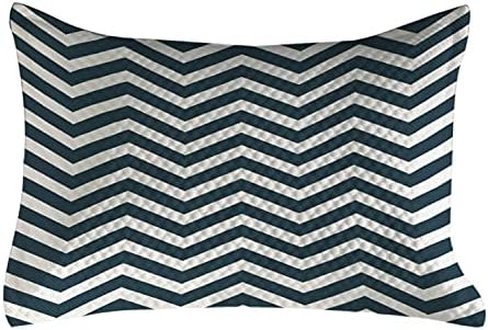 AMBESONNE NAVY Quilted jastuk, zigzag Chevron geometrijski dizajnerski dizajner morski valovi inspirirani