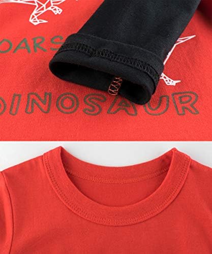 Pamučna majica dinosaurusa za dječake od 3 pakovanja Tee dugih rukava za 2-8 godina