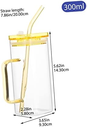 Luxshiny 5 postavlja staklo sa poklopcem staklene čaše za piće staklene ledene šolje za kafu čiste