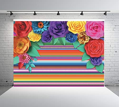 Dudaacvt 7x5ft Meksička Fiesta tematska zabava šarena prugasta pozadina Fiesta Cinco De Mayo Papirno