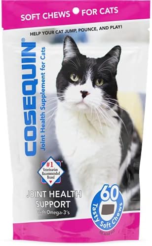 Nutramax Cosequin zajednički zdravstveni dodatak za mačke - sa glukozaminom, hondroitinom i Omega-3, 60 mekih