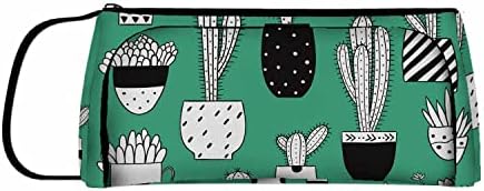 Nicokee Cactus kozmetička torba za žene, Succulents Blossom Botanical Doodle zelena mala torba za šminkanje