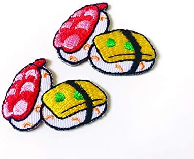 Set od 2 malenog. Mini suši japanske hrane slatki logotip crtani zakrpe za šivanje željeza na vezenom