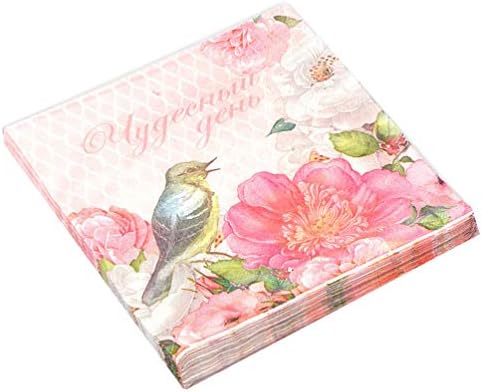 Fokansi Elegantni cvjetovi Bird tiskani papir Sapkins posluživače ručak Dekorativni dekupaž za vjenčanje