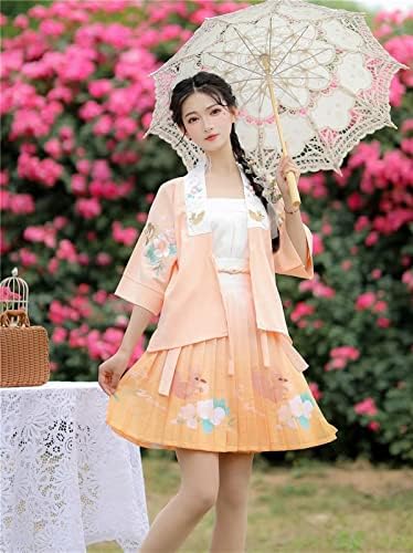 Trodijelni set kineskog stila Han struka Duljina suknje Skraćena suknja Ljetna haljina
