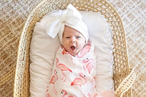 Florida Kid Co. Flamingo Baby Swaddle pokrivač - 70% pamučni muslin - svilenkasto mekano, prozračno,