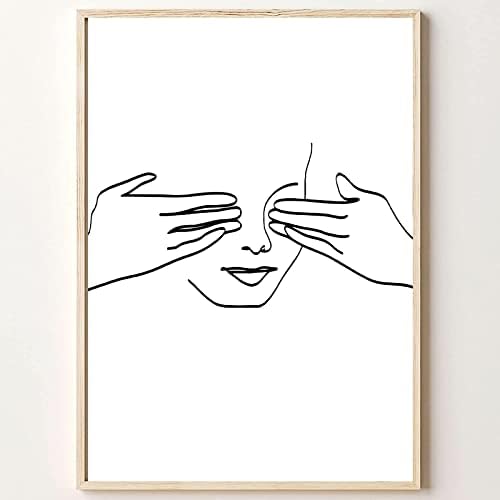 Minimalistička apstraktna žena zidna umjetnička linija za crtanje Poster za zidni dekor smiješna