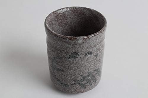 Mino Ware Japanese Pottery Yunomi Chawan čaj za čaj u prahu bijela na izgorjeli Brown Made u Japanu