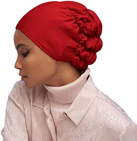 Ženski Reverzibilni Podesivi Šešir S Pletenicom Od Perli Muslim Ruffle Cancer Wrap Caps Sleep Caps Satenski