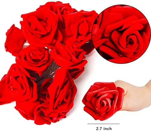 LED crvena ruža cvijeta svjetla 9.8ft 20 LED ruža simulacija ružičastog pjenastog fenjerna žica