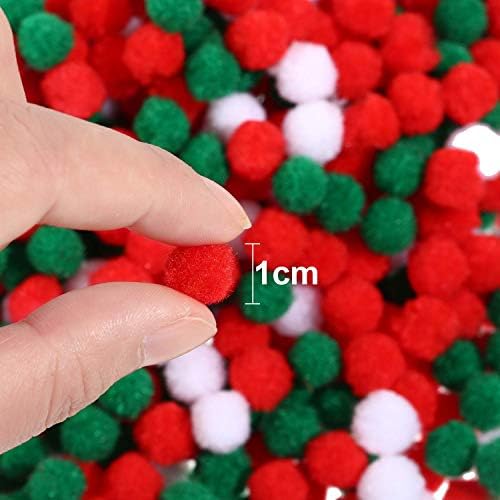 600 komada Božićni pom Poms Fluffy Pom Balls Mini Craft pompomi za božićni ukrasi za zabavu