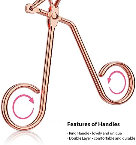 Uvijač za trepavice od ružičastog zlata - Ergonomski dizajn, izvrsno ružičasto zlato, 5 zamjenjivih