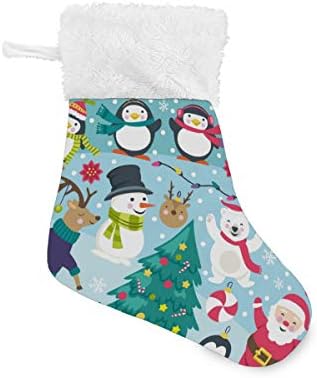 Alaza Božićne čarape Božićna kolekcija Santa Tree Deer Penguini Bijeli medvjed Classic Personalizirani