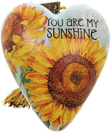 DEMDACO Ti Si Moj sunčani suncokret Žuti 4 x 3 inčni smolasti ukras za uspomenu u obliku srca