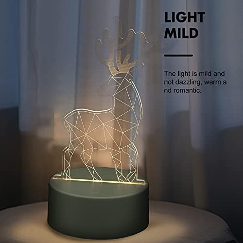 KESYOO 1pc Creative 3D lampa Jelena lampa jedinstveni 3D noćno svjetlo Desktop svjetlo ukras