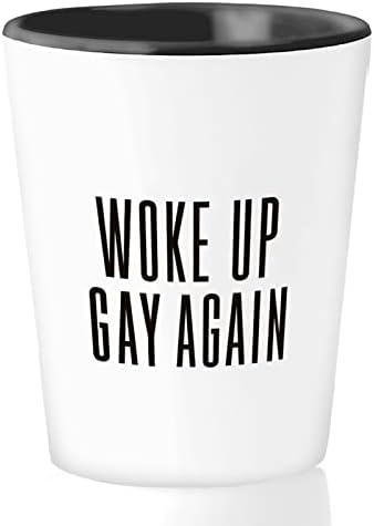 Bubble Hugs LGBT Shot Glass 1.5 Oz Bijelo-probudio gej ponovo - pride znak Rainbow pokret Lgbtq Queer