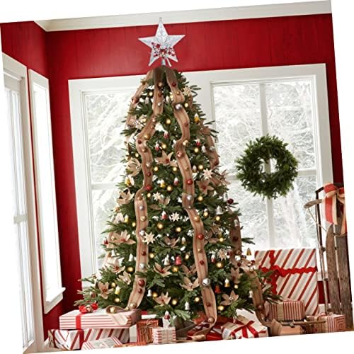Toyvian 1pc Tree Top Star Santa Tree Topper Holiday Tree Ornament Star Topper Srebrna plastični proizvodi