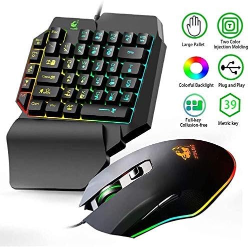 Jedna ručna igračka tastatura i miš kombinirani žični mehanički osećaj Rainbow osvetljenje