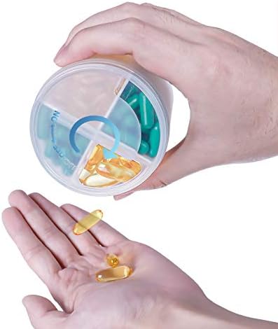Kigi Organizator pilula sa dodatkom velikog kapaciteta sa 4 pretinca za 1 mesec bočica dozatora