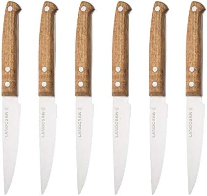 LANDOSAN set noževa za odreske od 6 nazubljenih noževa za odreske od nerđajućeg čelika Set noža za