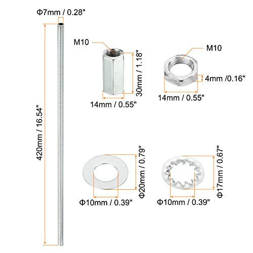 PATIKIL M10 Thread 16.54 komplet cijevi lampe sa podloškama za zaključavanje Matica, hardver za