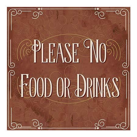 CGsignLab | Molimo vas da nema hrane ili pića -Victorian Card prozor Cling | 8 x8