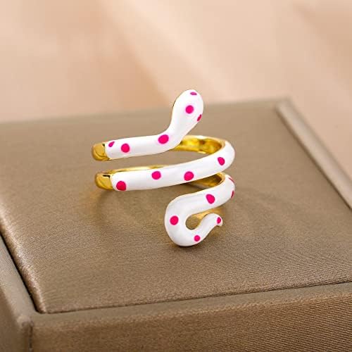 TTNDstore Višebojni Pjegavi Zmijski Prstenovi Za Žene Zlatni Prsten Kaplje Ulje Zmijski Prst Prsten Nakit