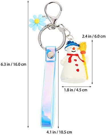 Aboofan Christmas Keychain Keychain prsten sa smolom cvećem snjegovičarski figurick držač ključeva