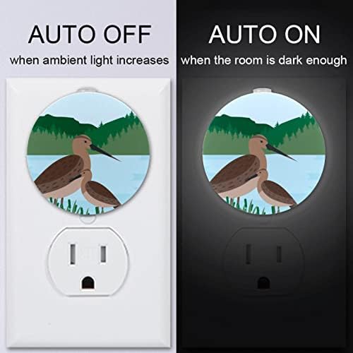 2 paketa Plug-in Nightlight LED Night Light vodena ptica sa senzorom sumraka do zore za dečiju sobu, dečiju