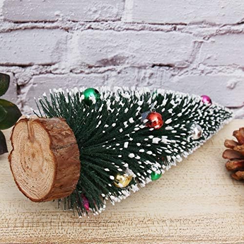 Četkica za četkica 15cm Umjetna mini božićna stabla Stolna stabla Xmas stablo sa božićnim kuglica ukrasima