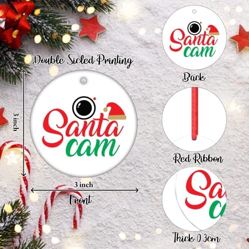 godblessign Božićni ukras 2021 Santa Cam Elf šešir nadzor Drvo viseći Božić dekor keramička čarapa punjenje