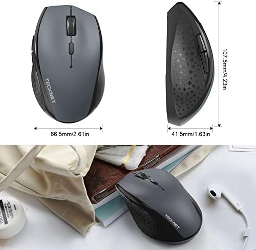 TECKNET bežični miš, 2.4 G USB računarski miš sa 6 nivoa podesivim 3200 DPI, baterijom od 30 meseci,