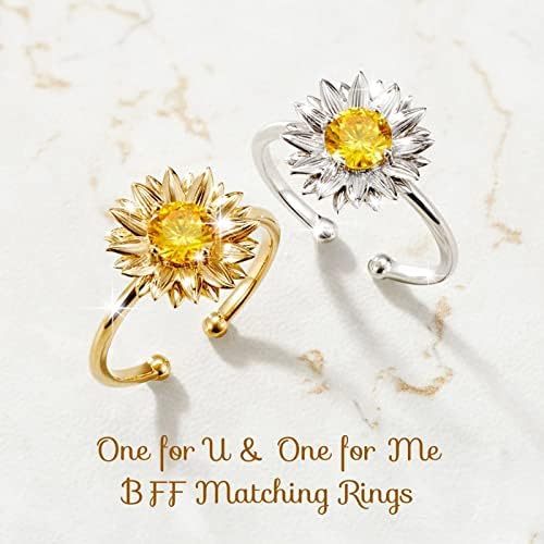 2023 Ličnost Daisy Sunflower Zircon Ring Sweet Cvijet za otvaranje prstena za prstenje sa perlama predenjeni