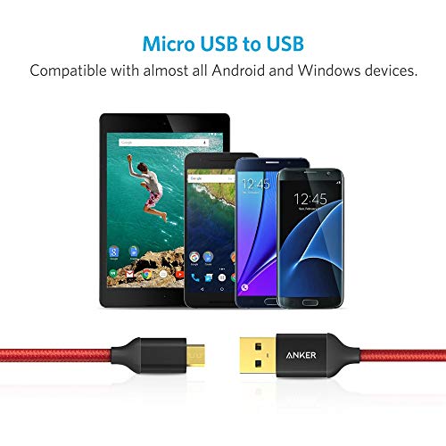 [2-Pack] Anker 6ft / 1.8 m najlonski pleteni mikro USB kabl bez zapetljavanja sa pozlaćenim