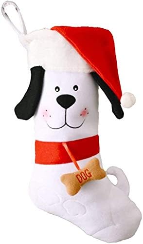 Huangxing - Božićne čarape Pet Pas kamin Viseće crvene plišana Personalizirana ukrasa za porodicu slavimo
