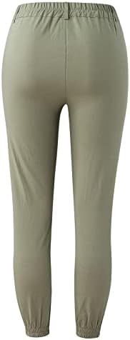 Mesh pantalone za žene Ženske posteljine pantalone sa džepovima Baggy pantalone Ženske haljine Žene Plus size