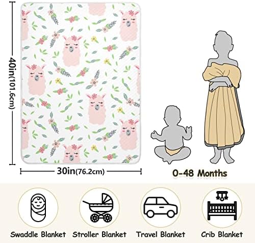 Swaddle pokrivač LLAMAS Alpaca pamučna pokrivačica za dojenčad, primanje pokrivača, lagana mekana pokrivačica